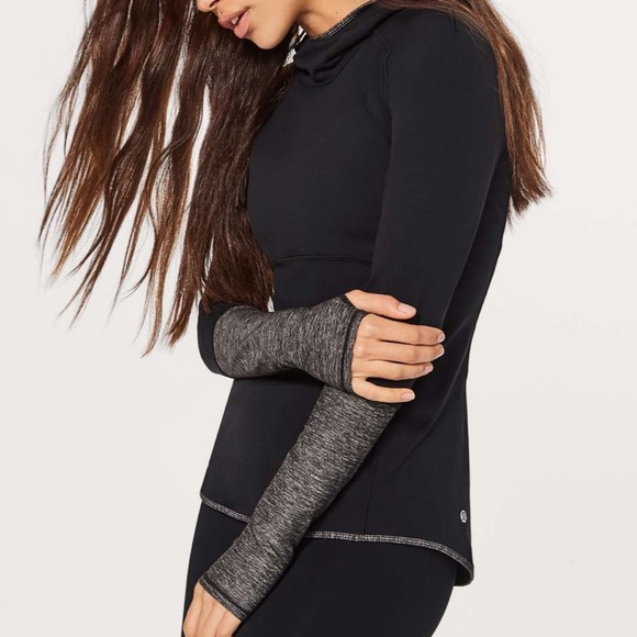 lululemon athletica Tops - Lululemon Shape Up Pullover (Nulu) Heathered Black